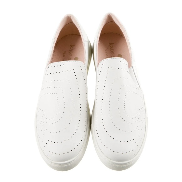 kate spade Shoes - Kate Spade Leather Azores White Slip On Sneakers Size 9
